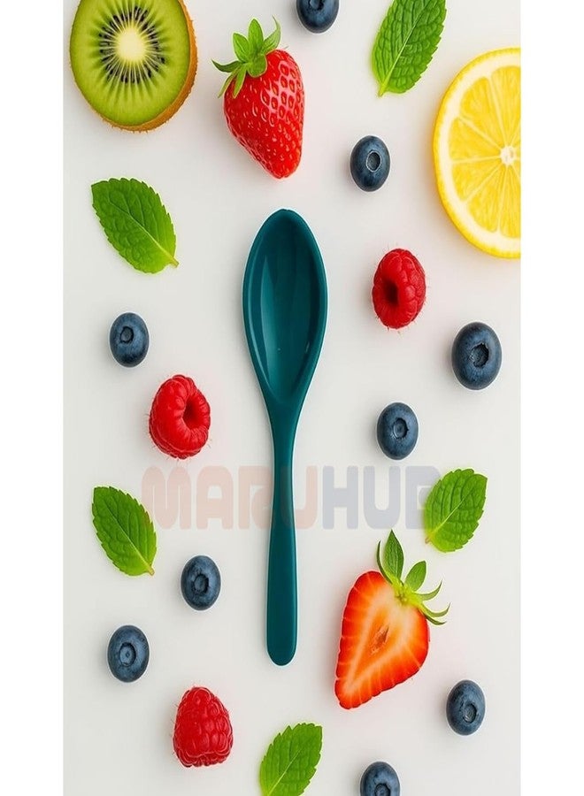 MaruHub 10Pcs Mini Plastic Spoons for Masala Jar, Multicolor Reusable Kitchen Spice Condiment Scoops, Small Baby Food & Candy Spoon Set, Non-Toxic BPA-Free Spoons for Home & Cooking (Small) - Image 3